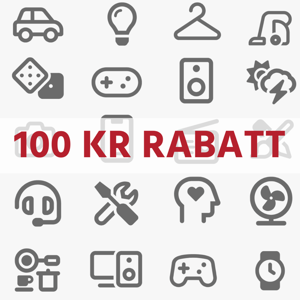 100 kr rabatt vid köp över 699 kr
